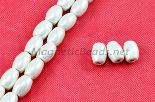 Magnetic Pearl Beads 4x6mm Creamy White Rice (MPR-500-C)